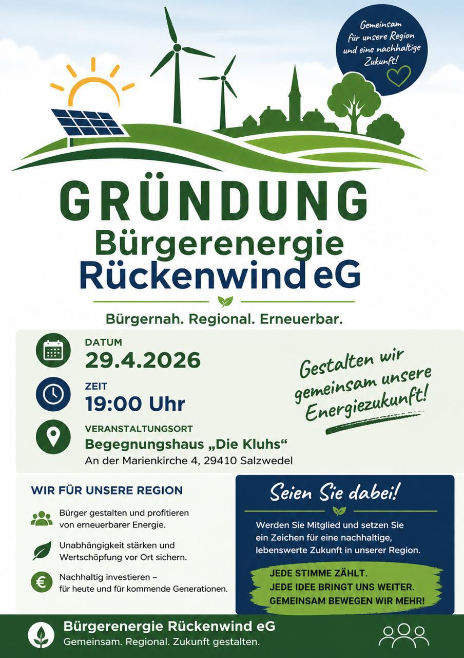 Flyer Bürgerenergie Rückenwind